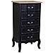 Comò In Legno Laccato Nero Invecchiato Con 5 Cassetti 50x40x98h Cm - Foto miniatura 1