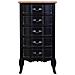 Comò In Legno Laccato Nero Invecchiato Con 5 Cassetti 50x40x98h Cm - Foto miniatura 3