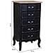 Comò In Legno Laccato Nero Invecchiato Con 5 Cassetti 50x40x98h Cm - Foto miniatura 4