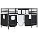 Struttura del Letto Loft per Bambini con Tendine Nero - Foto miniatura 4