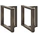 Gambe per Tavolino da Caffè a Forma di T 2 pz Nere 50x25x (42-43) cm Acciaio - Foto miniatura 1