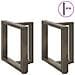 Gambe per Tavolino da Caffè a Forma di T 2 pz Nere 50x25x (42-43) cm Acciaio - Foto miniatura 3