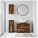 Set di armadietti da bagno in 3 pezzi UTRECHT Rovere Fumo - Foto miniatura 2