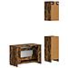 Set di armadietti da bagno in 3 pezzi UTRECHT Rovere Fumo - Foto miniatura 3