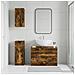 Set di armadietti da bagno in 3 pezzi UTRECHT Rovere Fumo - Foto miniatura 9