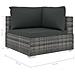 Set Divani da Giardino 5 pz con Cuscini in Polyrattan Grigio - Foto miniatura 2