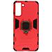 Cover Samsung Galaxy S21 Plus Bi-materiale Anello Supporto Video Rosso - Foto miniatura 1