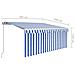 Tenda Sole Retrattile Manuale con LED 3x2,5m Blu e Bianco - Foto miniatura 2