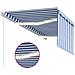 Tenda Sole Retrattile Manuale con LED 3x2,5m Blu e Bianco - Foto miniatura 4
