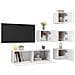 Set Mobili Porta TV 5 pz Bianco in Legno Multistrato - Foto miniatura 3