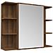 Mobile Da Bagno Specchio In Rovere Marrone 80x20,5x64 Cm Legno - Foto miniatura 2