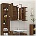 Mobile Da Bagno Specchio In Rovere Marrone 80x20,5x64 Cm Legno - Foto miniatura 3