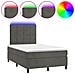 Letto A Molle Con Materasso E Led Grigio Scuro 120x200 Cm - Foto miniatura 2