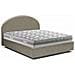 Letto Matrimoniale Giulia, Letto Contenitore Con Rivestimento In Tessuto, 100% Made In Italy, Apertura Frontale, Adatto Per Materasso Cm 160x200, Tortora - Foto miniatura 1