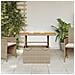 Tavolo Da Giardino Beige 90x55x71cm Polyrattan E Legno Acacia - Foto miniatura 3