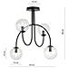 Lampada A Soffitto Roma - Nero, Grigio - Acciaio Verniciato A Polvere, Vetro - 55x26x75 Cm - Foto miniatura 3