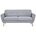 Divano Da Salotto 3 Posti In Tessuto Con Forma A Conchiglia Grigio Chiaro Loren - Foto miniatura 2