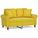 Divano A 2 Posti Con Cuscini Giallo 120 Cm In Velluto - Foto miniatura 1