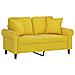 Divano A 2 Posti Con Cuscini Giallo 120 Cm In Velluto - Foto miniatura 2