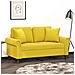 Divano A 2 Posti Con Cuscini Giallo 120 Cm In Velluto - Foto miniatura 8