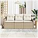 Set di Divani da Giardino da 3 Pezzi con Cuscini Beige in Polyrattan - Foto miniatura 3