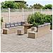 Set di Divano da Giardino in 11 Pezzi con Cuscini Beige Polirattan Acacia,  Divano da Giardino in 2 Posti con Cuscini Beige Polirattan,  Set da Pranzo in 3 Pezzi con Cuscini Beige Polirattan Acacia - Foto miniatura 3