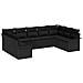 Set Divano da Giardino 9 Pezzi con Cuscini Nero Polyrattan, Divano da Giardino a 2 Posti con Ripostiglio e Cuscini Nero Polyrattan - Foto miniatura 1