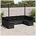 Set Divano da Giardino 9 Pezzi con Cuscini Nero Polyrattan, Divano da Giardino a 2 Posti con Ripostiglio e Cuscini Nero Polyrattan - Foto miniatura 3