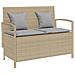 Panca Portaoggetti da Giardino con Cuscino Beige in Polyrattan - Foto miniatura 1