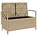 Panca Portaoggetti da Giardino con Cuscino Beige in Polyrattan - Foto miniatura 6