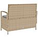 Panca Portaoggetti da Giardino con Cuscino Beige in Polyrattan - Foto miniatura 8