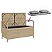 Panca Portaoggetti da Giardino con Cuscino Beige in Polyrattan - Foto miniatura 9