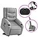 Poltrona Alzapersona Massaggi Reclinabile Grigio Chiaro Tessuto - Foto miniatura 6