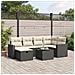 Set Divani da Giardino con Cuscini 7pz Nero Polyrattan - Foto miniatura 2