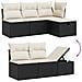 Set Divani da Giardino con Cuscini 7pz Nero Polyrattan - Foto miniatura 3