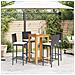 Set Bar da Giardino 5 pz Nero in Legno Acacia e Polyrattan - Foto miniatura 3