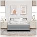 Letto con boxspring con materasso grigio chiaro 140x190 cm tessuto - Foto miniatura 5