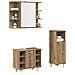 Set Mobili da Bagno 3 pz Rovere Artigianale Legno Multistrato - Foto miniatura 2