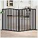 Cancello per Cani Pieghevole 2 Pannelli Nero 160cm Legno Pioppo - Foto miniatura 2