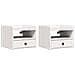 Comodino 2 pcs Bianco 38 x 36 x 29.5 cm Legno di pino massello - Foto miniatura 1