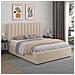 Savannah Letto Con Scatola Di Deposito 140x190cm Velluto Beige - Foto miniatura 4