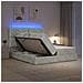 Letto con contenitore LED e materasso Grigio Chiaro - Foto miniatura 2