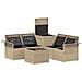 Set di divani 6 pz 4-Numero di posti Beige e Grigio Chiaro - Foto miniatura 4