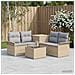 Set di divani 6 pz 4-Numero di posti Beige e Grigio Chiaro - Foto miniatura 7
