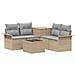 Set di divani 6 pz 4-Numero di posti Beige e Grigio Chiaro - Foto miniatura 1