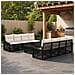 Set Divano da Giardino 9 pz Nero polyrattan - Foto miniatura 3