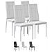 Set 4 Chelsea Rivestito Sedie Bianco Salon, 42 Cm (larghezza) X 51 Cm (profondità) X 97 Cm (altezza)  - Foto miniatura 1