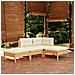 Set Divani da Giardino 4 pz con Cuscini Crema Massello di Pino - Foto miniatura 1
