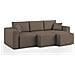 Morfeo Divano Con 3 Sedute Estraibili In Tessuto T02 Marrone - Foto miniatura 5