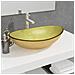 Lavandino In Vetro Temperato 54,5x35x15,5 Cm Oro - Foto miniatura 1
